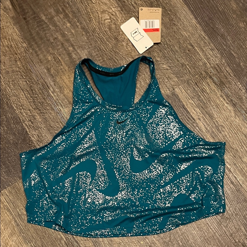 ***$17.00 for 5 items***Adidas Teal and Silver Sparkle Crop Top